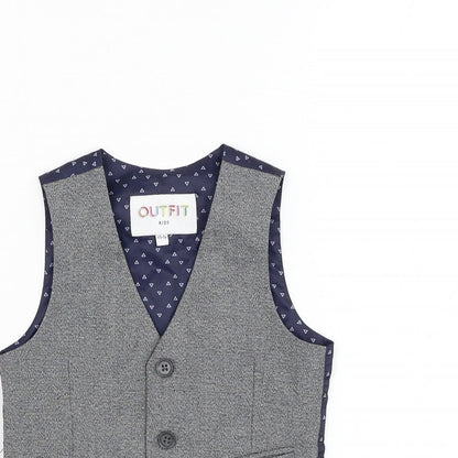 Outfit Boys Grey   Jacket Waistcoat Size 18-24 Months   Button