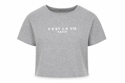 SheIn Girls Grey  Polyester Basic T-Shirt Size 12-13 Years Round Neck Pullover - C'est La Vie