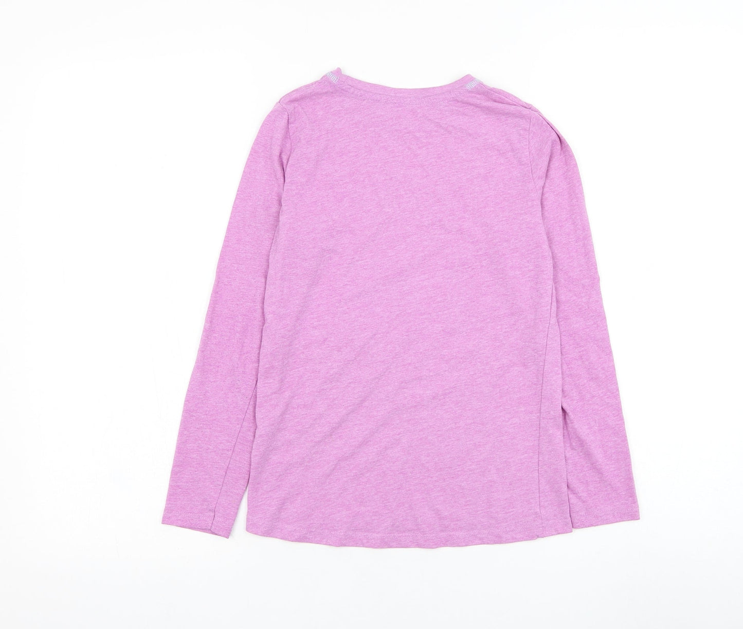 Dunnes Stores Girls Pink  Cotton Pullover T-Shirt Size 9-10 Years Round Neck Pullover - Llama