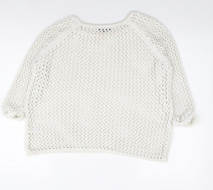 Womens UK Size 8 Topshop Ivory Pullover Jumper
