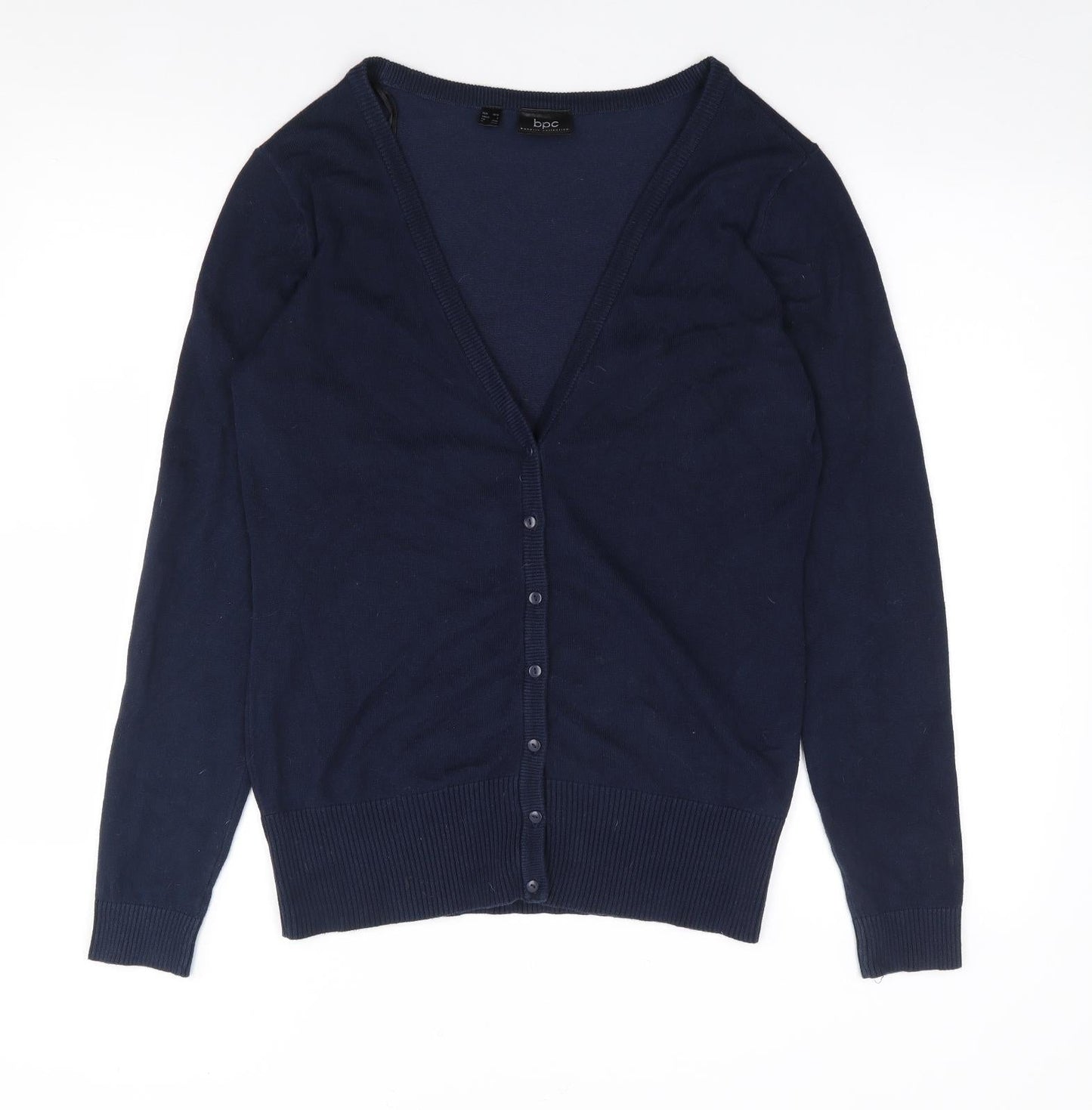Bon Prix Collections Womens Blue V-Neck  Cotton Cardigan Jumper Size S