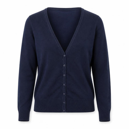 Bon Prix Collections Womens Blue V-Neck  Cotton Cardigan Jumper Size S