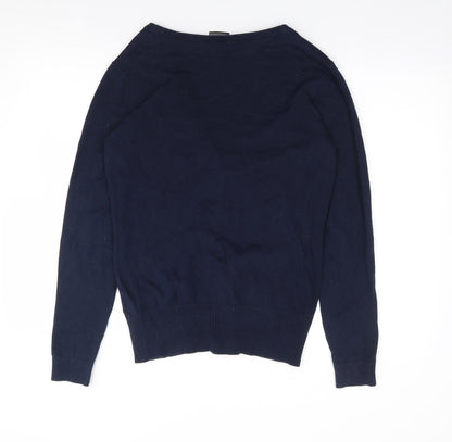 Bon Prix Collections Womens Blue V-Neck  Cotton Cardigan Jumper Size S
