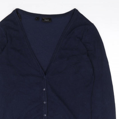 Bon Prix Collections Womens Blue V-Neck  Cotton Cardigan Jumper Size S