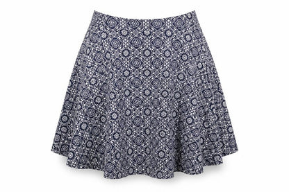 George Womens Blue Floral Viscose Flare Skirt Size 10   Zip