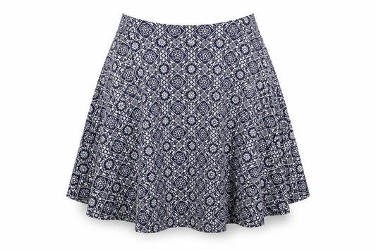 George Womens Blue Floral Viscose Flare Skirt Size 10   Zip