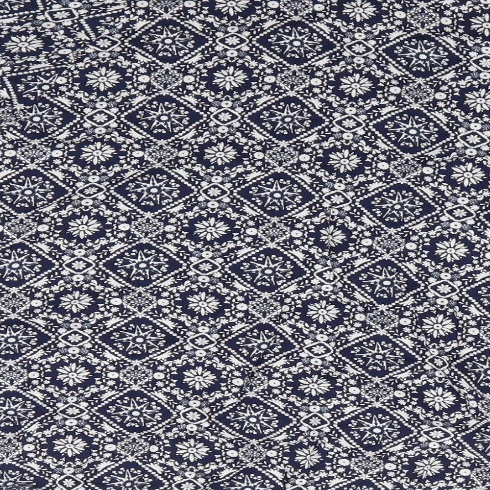 George Womens Blue Floral Viscose Flare Skirt Size 10   Zip