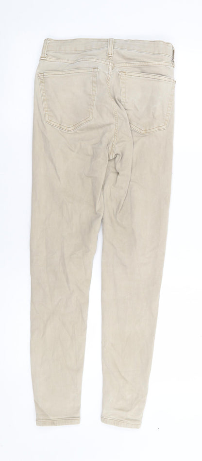 Topshop Womens Beige  Cotton Skinny Jeans Size 28 L27 in Regular Zip
