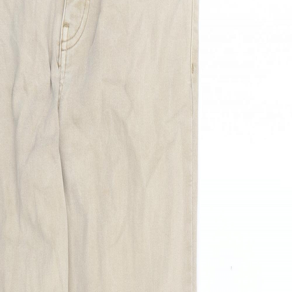 Topshop Womens Beige  Cotton Skinny Jeans Size 28 L27 in Regular Zip