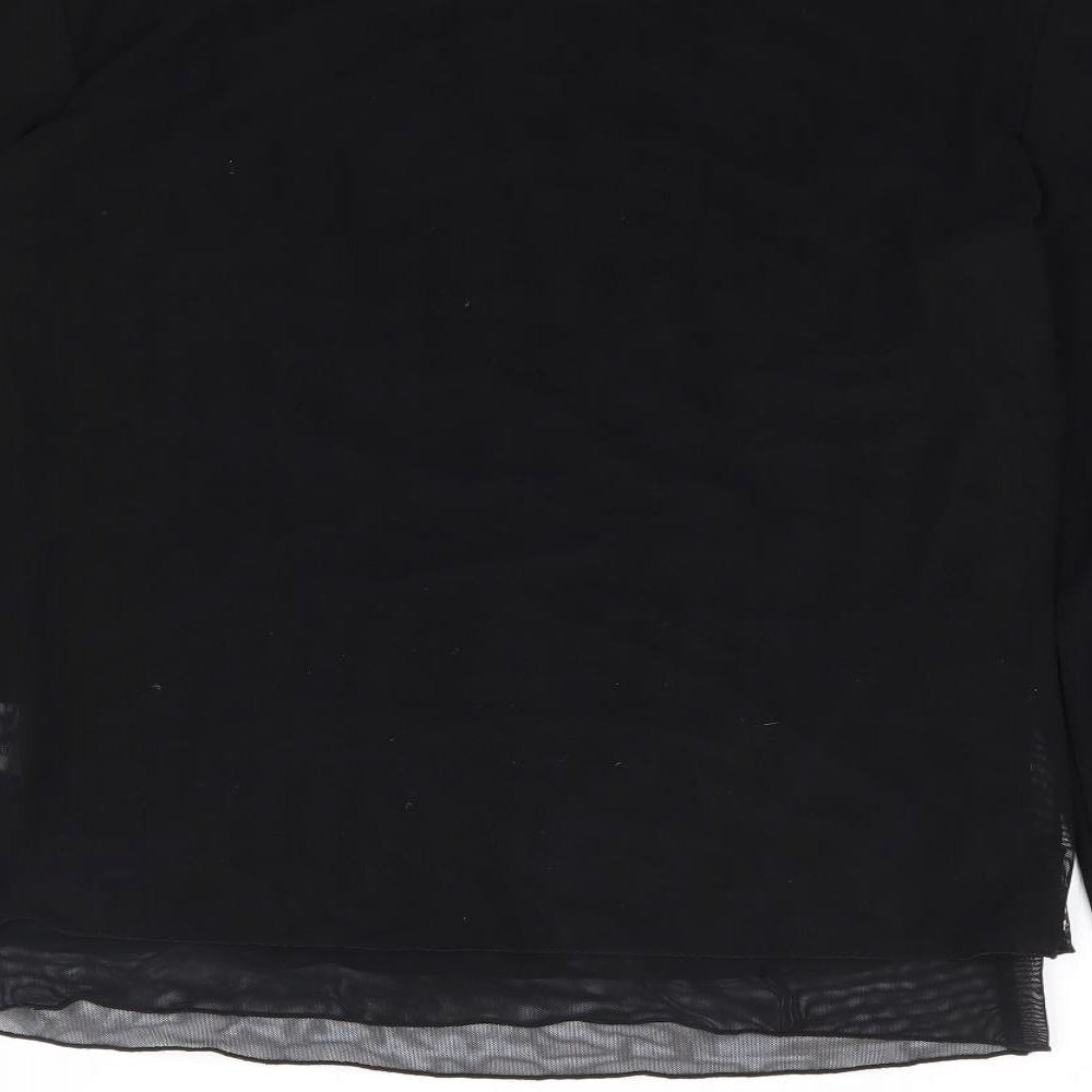 Libra Womens Black  Nylon Jersey T-Shirt Size 14 Round Neck