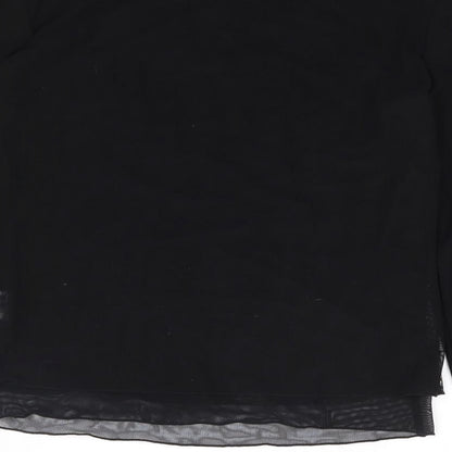 Libra Womens Black  Nylon Jersey T-Shirt Size 14 Round Neck