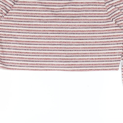 Primark Womens Multicoloured V-Neck Striped Polyester Cardigan Jumper Size M