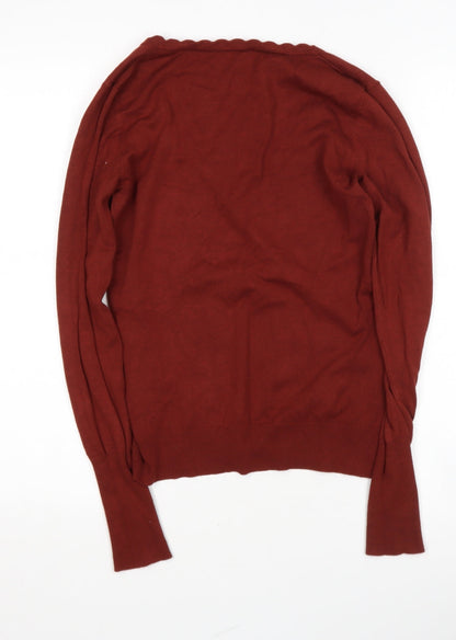 Womens UK Size M Preworn Brown Pullover Jumper