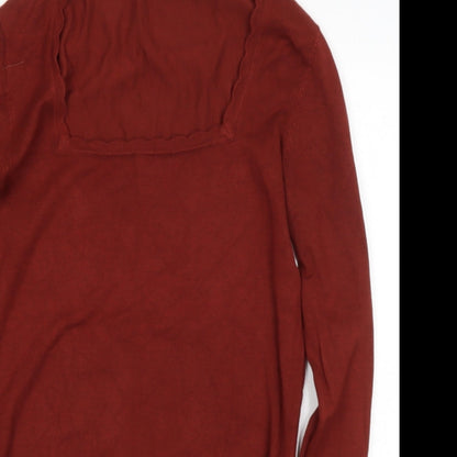 Womens UK Size M Preworn Brown Pullover Jumper