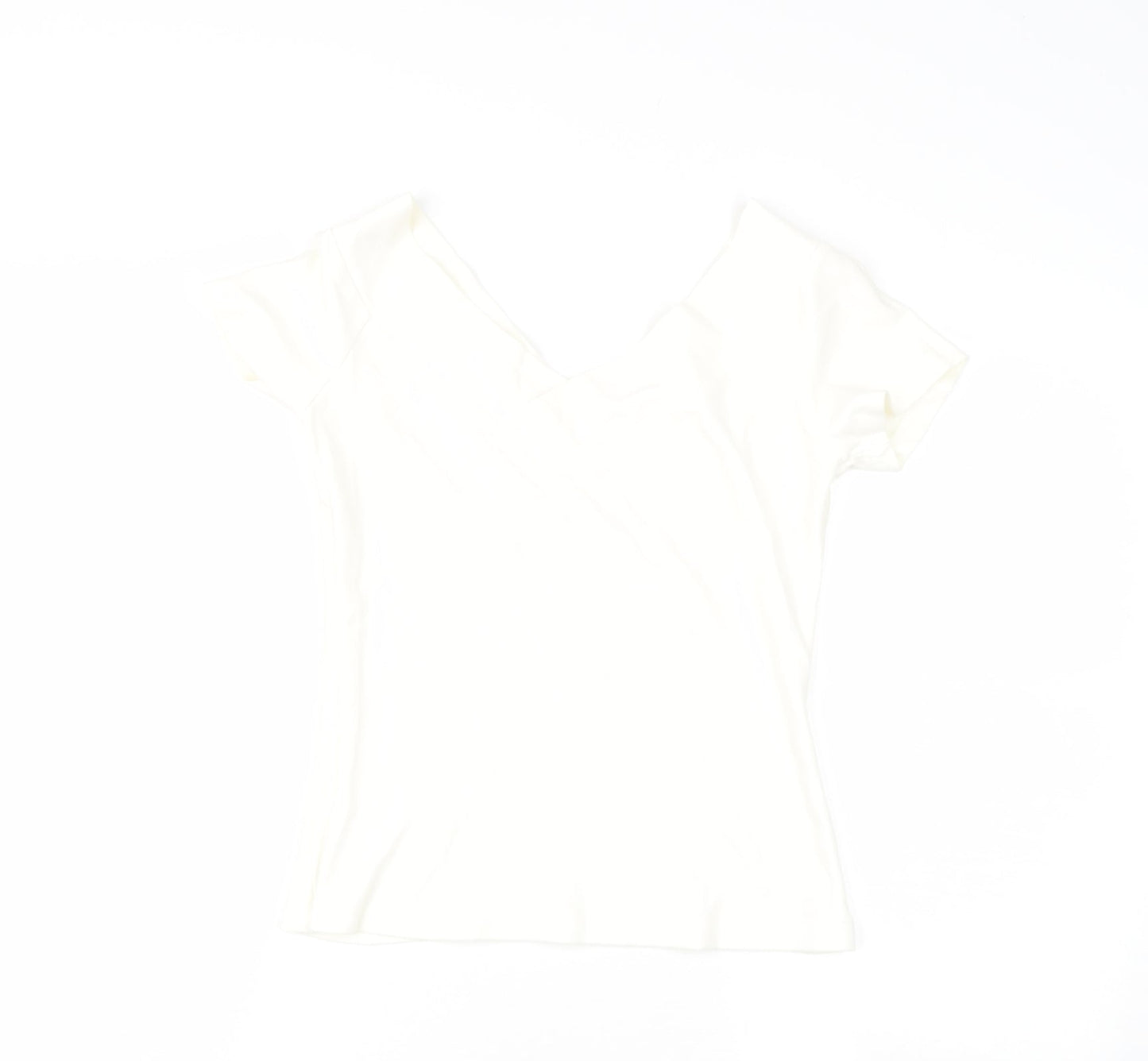Womens UK Size S Preworn White Basic Blouse