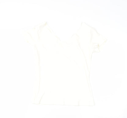 Womens UK Size S Preworn White Basic Blouse