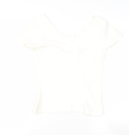 Womens UK Size S Preworn White Basic Blouse