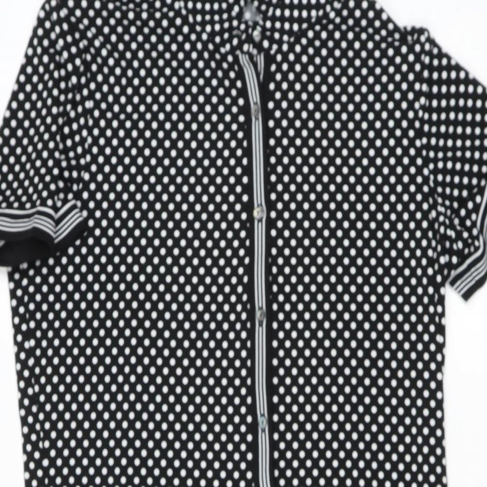 Max Studio Womens Black Polka Dot Polyester Blend Shift  Size S   Snap