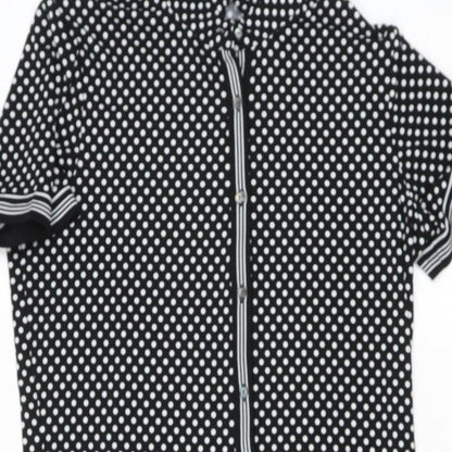 Max Studio Womens Black Polka Dot Polyester Blend Shift  Size S   Snap