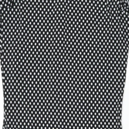 Max Studio Womens Black Polka Dot Polyester Blend Shift  Size S   Snap