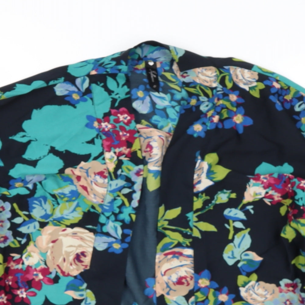 INFLUENCE Womens Blue Floral Polyester Camisole Blouse Size M V-Neck