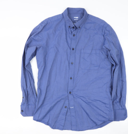 Mens UK Size M Dunnes Stores Blue  Button-Up Long Sleeve Casual Shirt