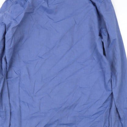 Mens UK Size M Dunnes Stores Blue  Button-Up Long Sleeve Casual Shirt