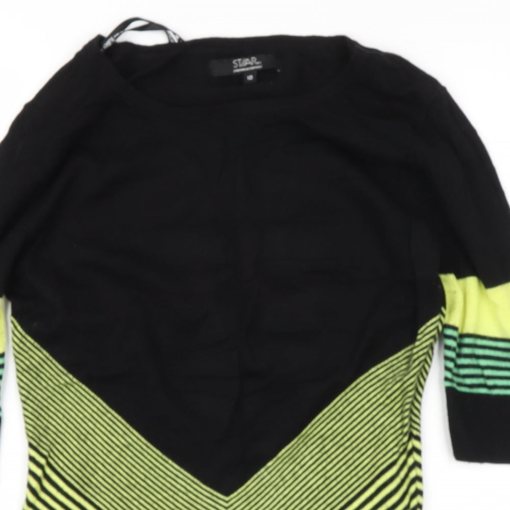Womens UK Size 10 Star Black Pullover Jumper