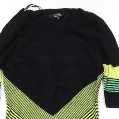 Womens UK Size 10 Star Black Pullover Jumper