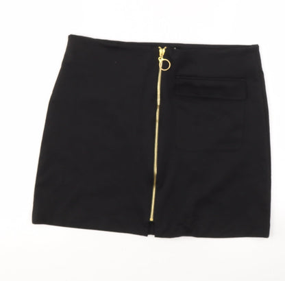 lottie Womens Black  Polyester A-Line Skirt Size 12