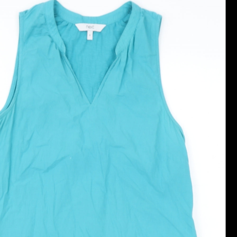 Womens UK Size 8 NEXT Blue Basic Blouse