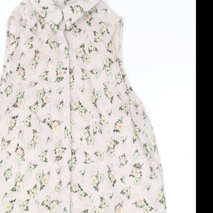 newlook Womens Multicoloured Floral Polyester Basic Blouse Size 8 Collared