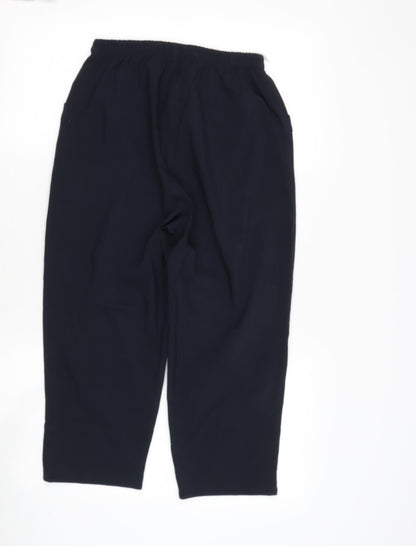 Womens UK Size M Preworn Regular Fit Cropped Blue Trousers