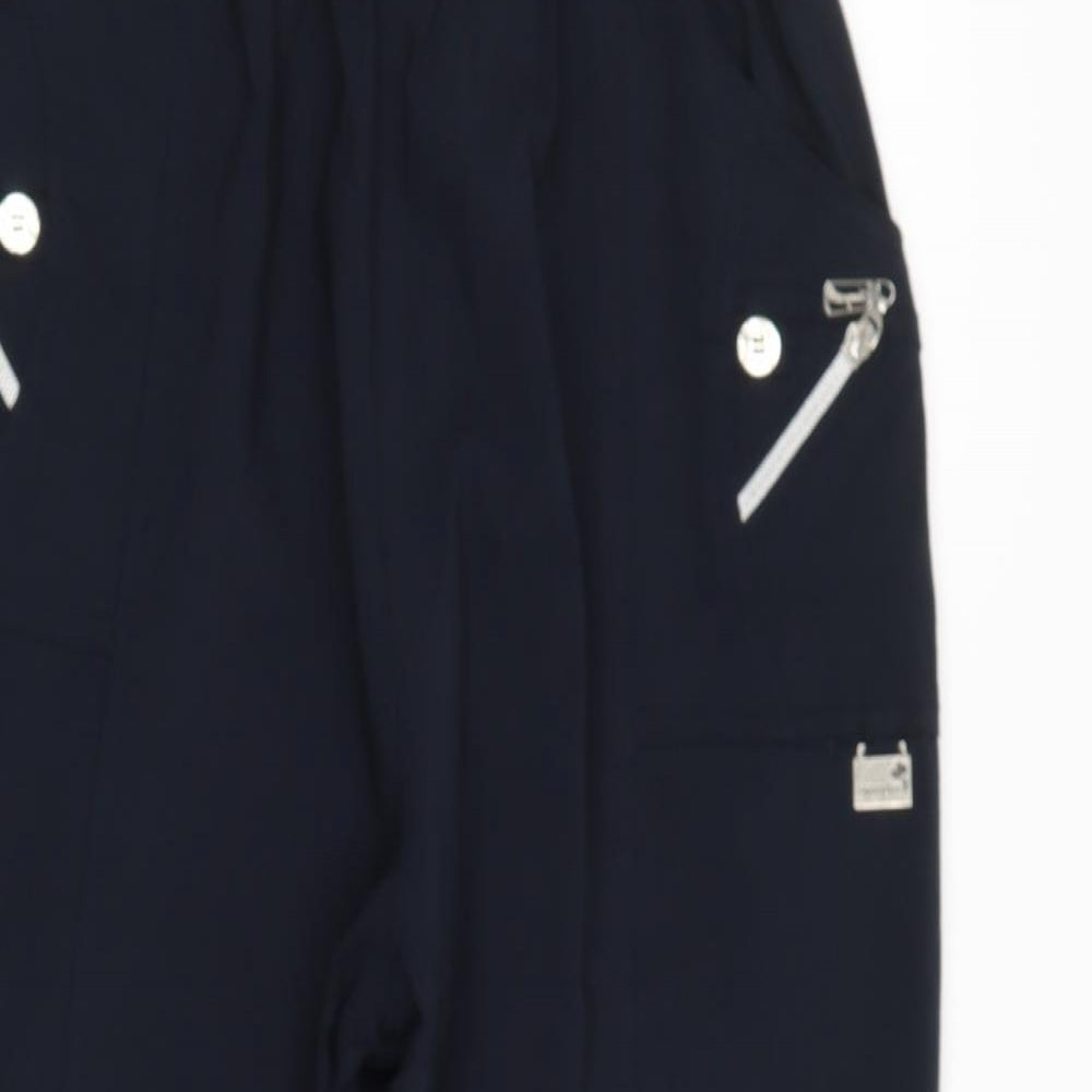 Womens UK Size M Preworn Regular Fit Cropped Blue Trousers