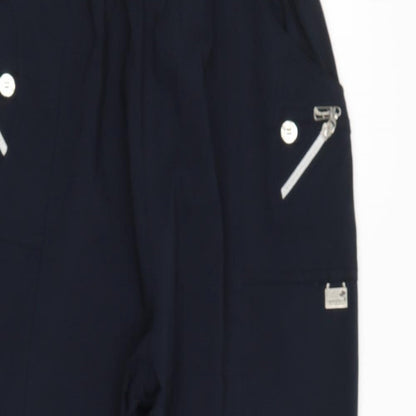 Womens UK Size M Preworn Regular Fit Cropped Blue Trousers
