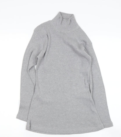 Sasha Girls Grey High Neck  Cotton Henley Jumper Size 15 Years