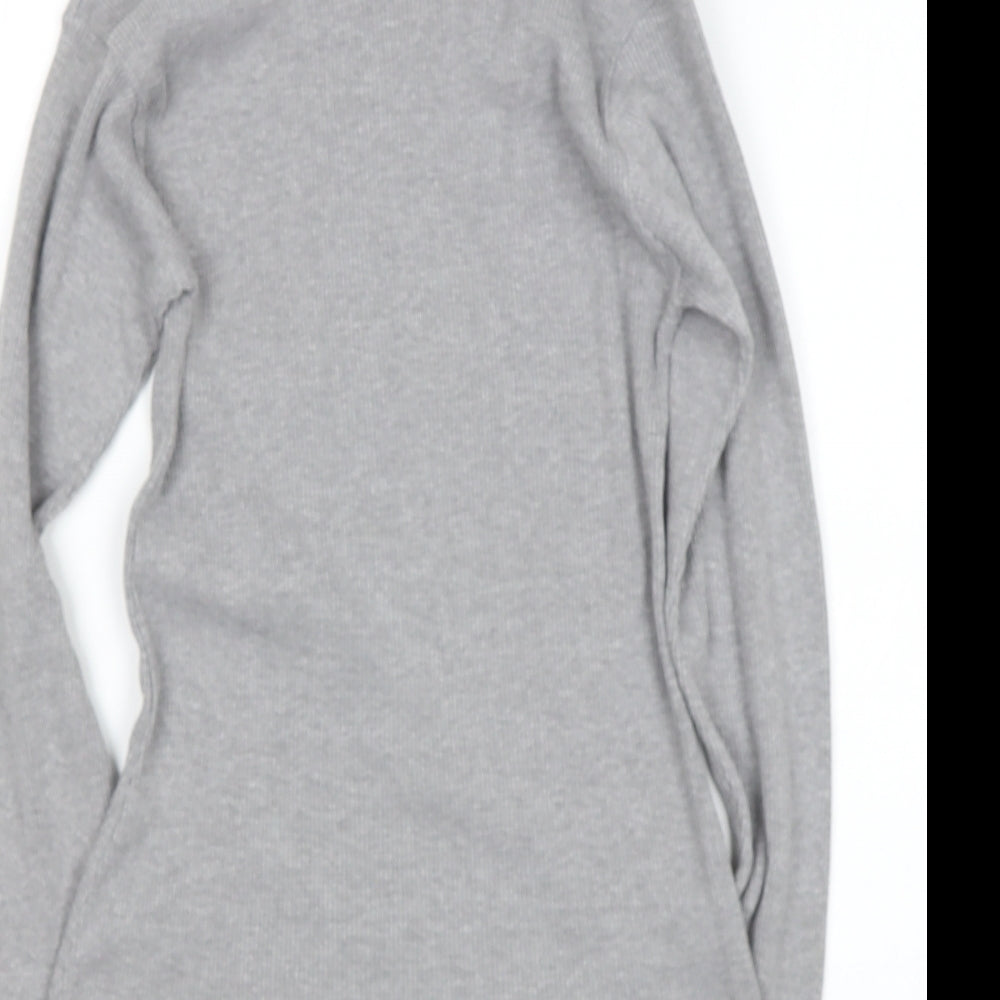 Sasha Girls Grey High Neck  Cotton Henley Jumper Size 15 Years