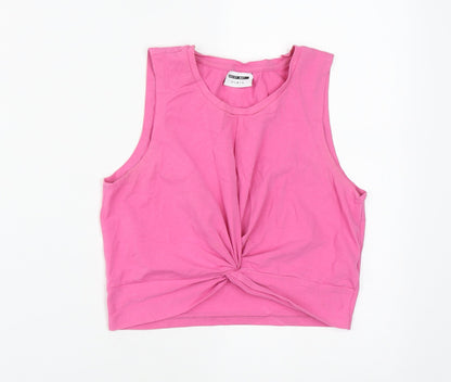 Noisy may Girls Pink  Cotton Cropped Tank Size M Round Neck
