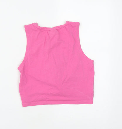 Noisy may Girls Pink  Cotton Cropped Tank Size M Round Neck