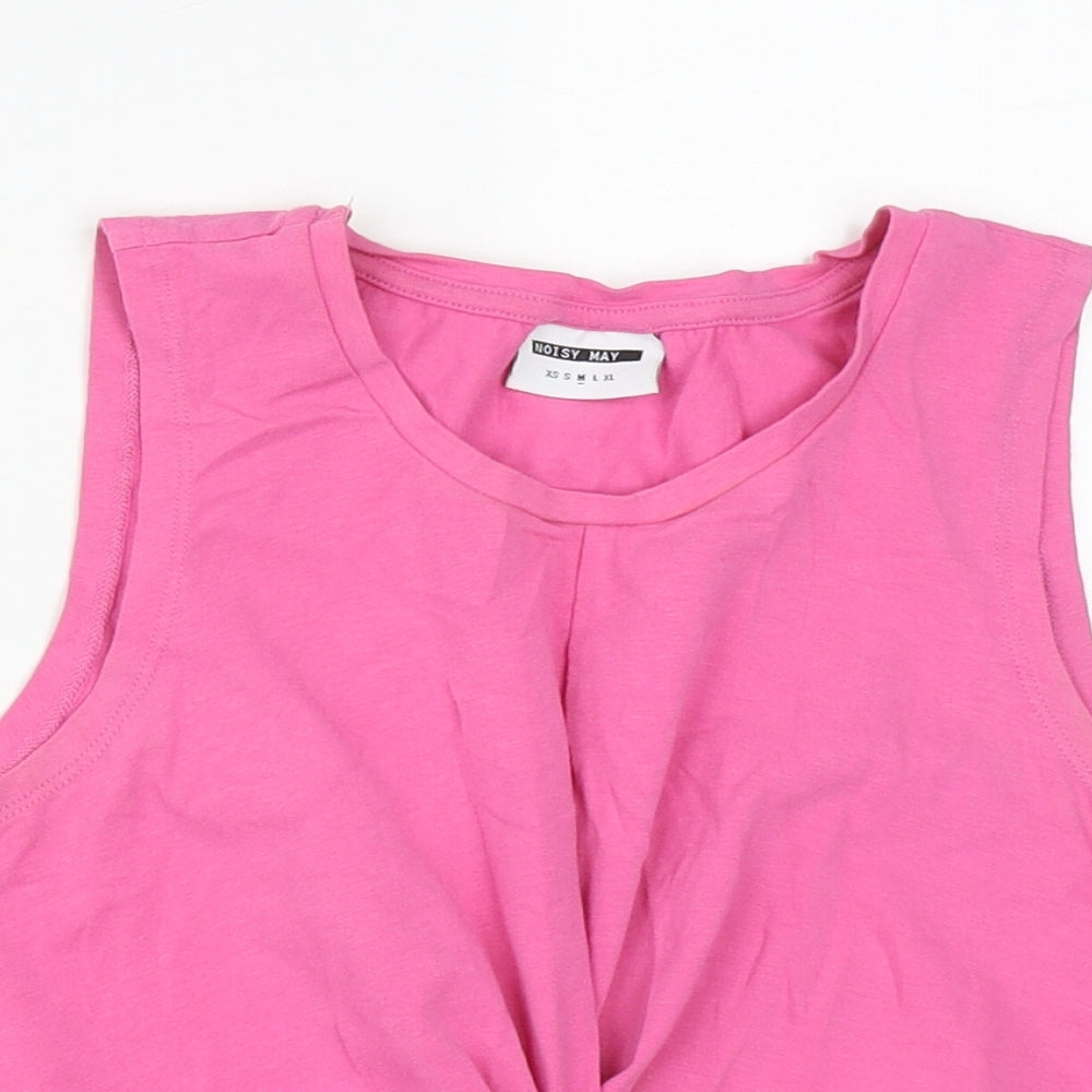 Noisy may Girls Pink  Cotton Cropped Tank Size M Round Neck