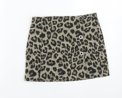NEXT Girls Multicoloured Animal Print Polyester A-Line Skirt Size 9 Years  Regular Zip
