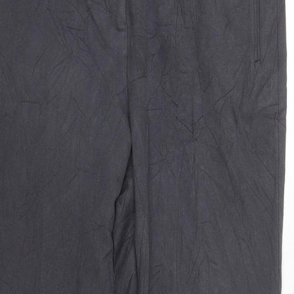 Marks and Spencer Womens Grey  Polyester Trousers  Size 12 L29 in Regular Zip