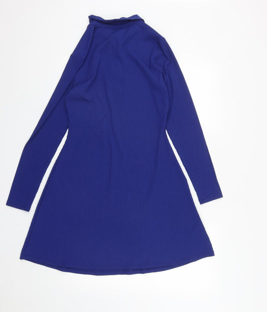 Primark Womens Blue  Polyester Shirt Dress  Size S  Collared Zip