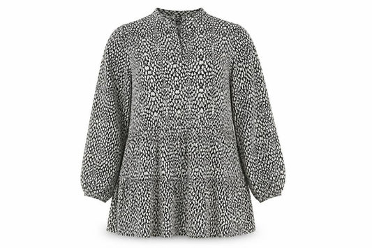 Alfred Dunner Womens Multicoloured Geometric Polyester Fit & Flare  Size S  Round Neck Tie