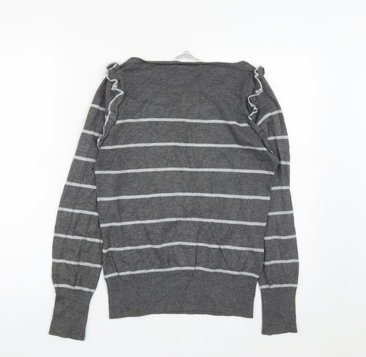 Womens UK Size 12 Debenhams Grey Pullover Jumper