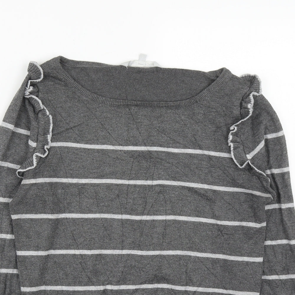 Womens UK Size 12 Debenhams Grey Pullover Jumper