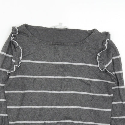 Womens UK Size 12 Debenhams Grey Pullover Jumper