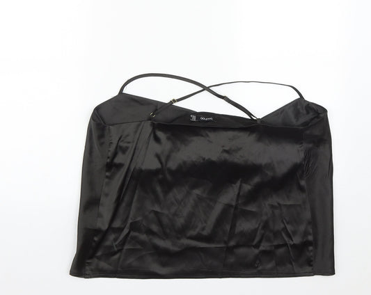 Boohoo Womens Black  Polyester Camisole Blouse Size 16 Cowl Neck