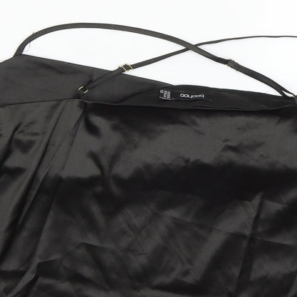 Boohoo Womens Black  Polyester Camisole Blouse Size 16 Cowl Neck