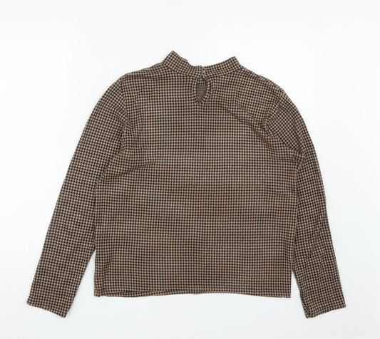 Primark Womens  High Neck Houndstooth Polyester Pullover Jumper Size L